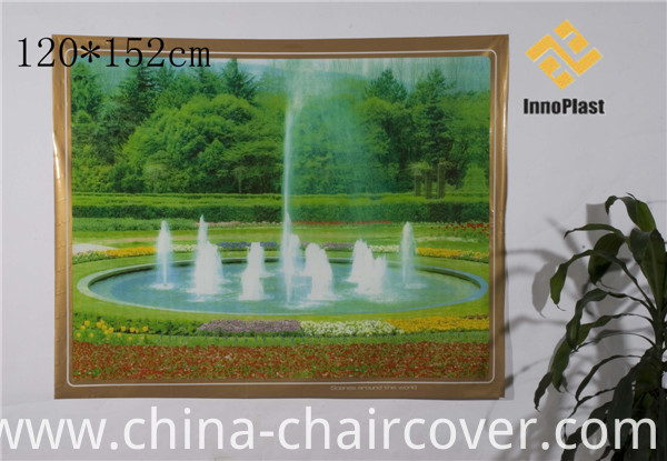 Decorative Vinyl Printed Landscape Transparent Table Cloth